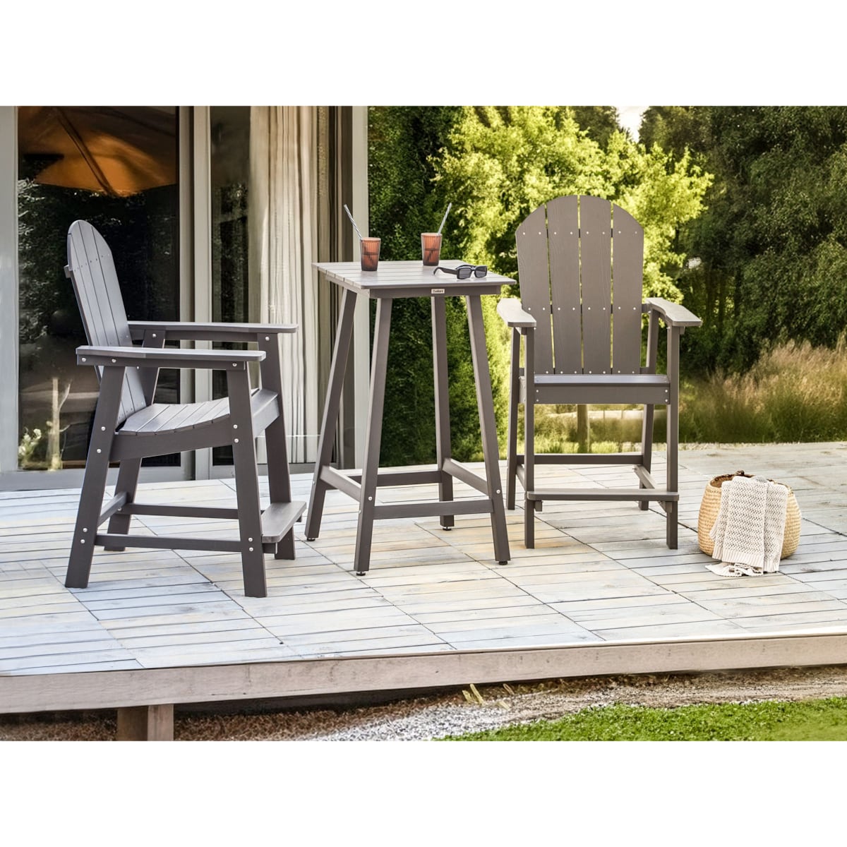 Zestaw mebli balkonowych ADIRONDACK Ciemnoszary