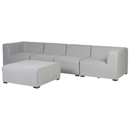Sofa ogrodowa z otomaną dla 4 osób AREZZO Jasnoszary Modułowy