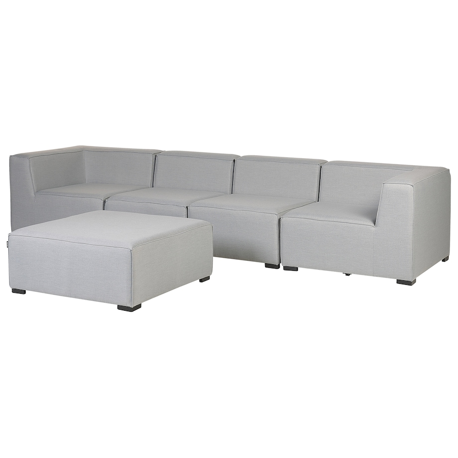 Sofa ogrodowa z otomaną dla 4 osób AREZZO Jasnoszary Modułowy