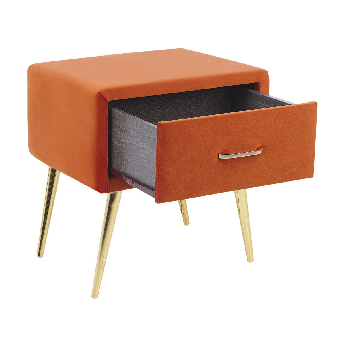 Szafka nocna welurowa pomarańczowa FLAYAT
