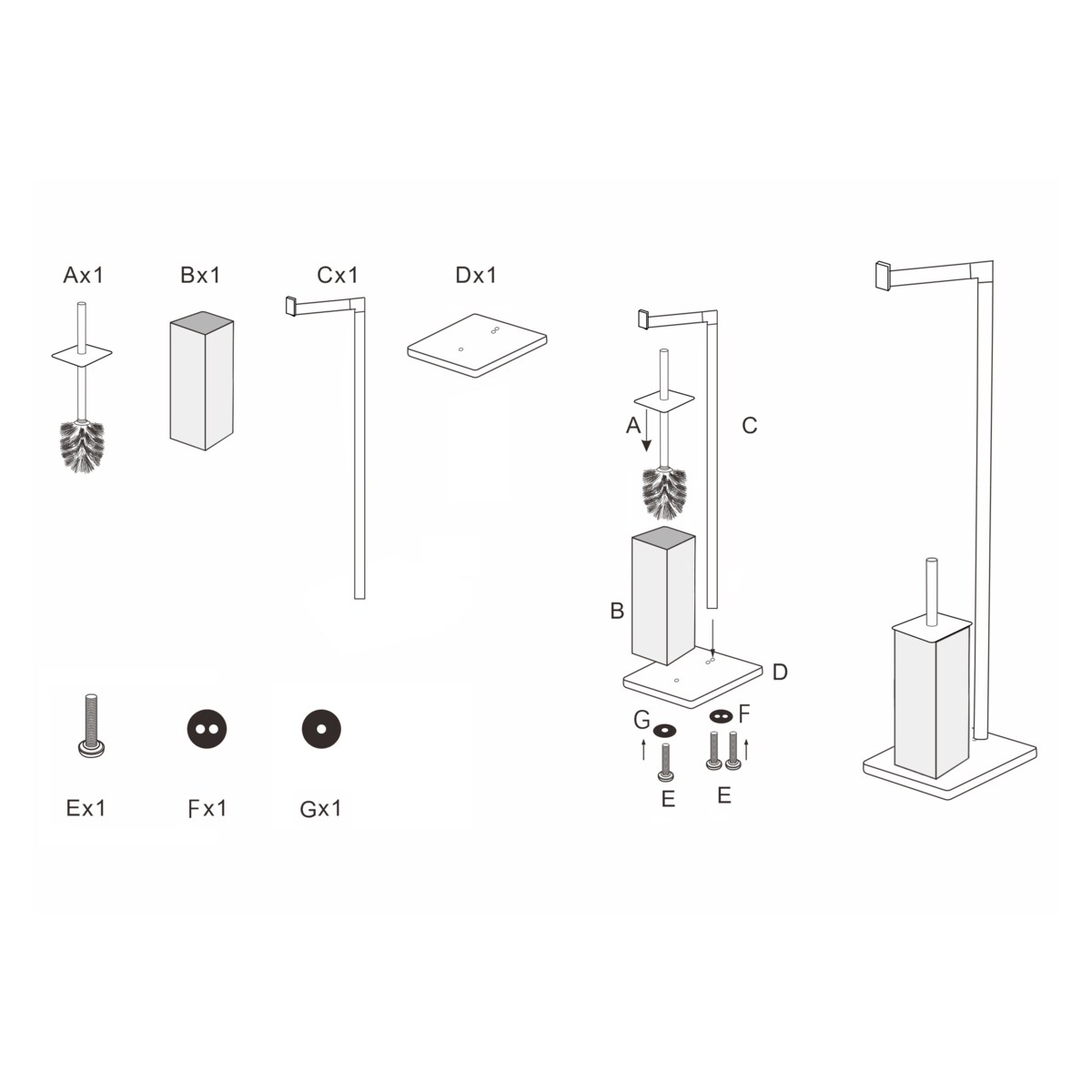 Stojak na papier z pojemnikiem na szczotkę BALVO