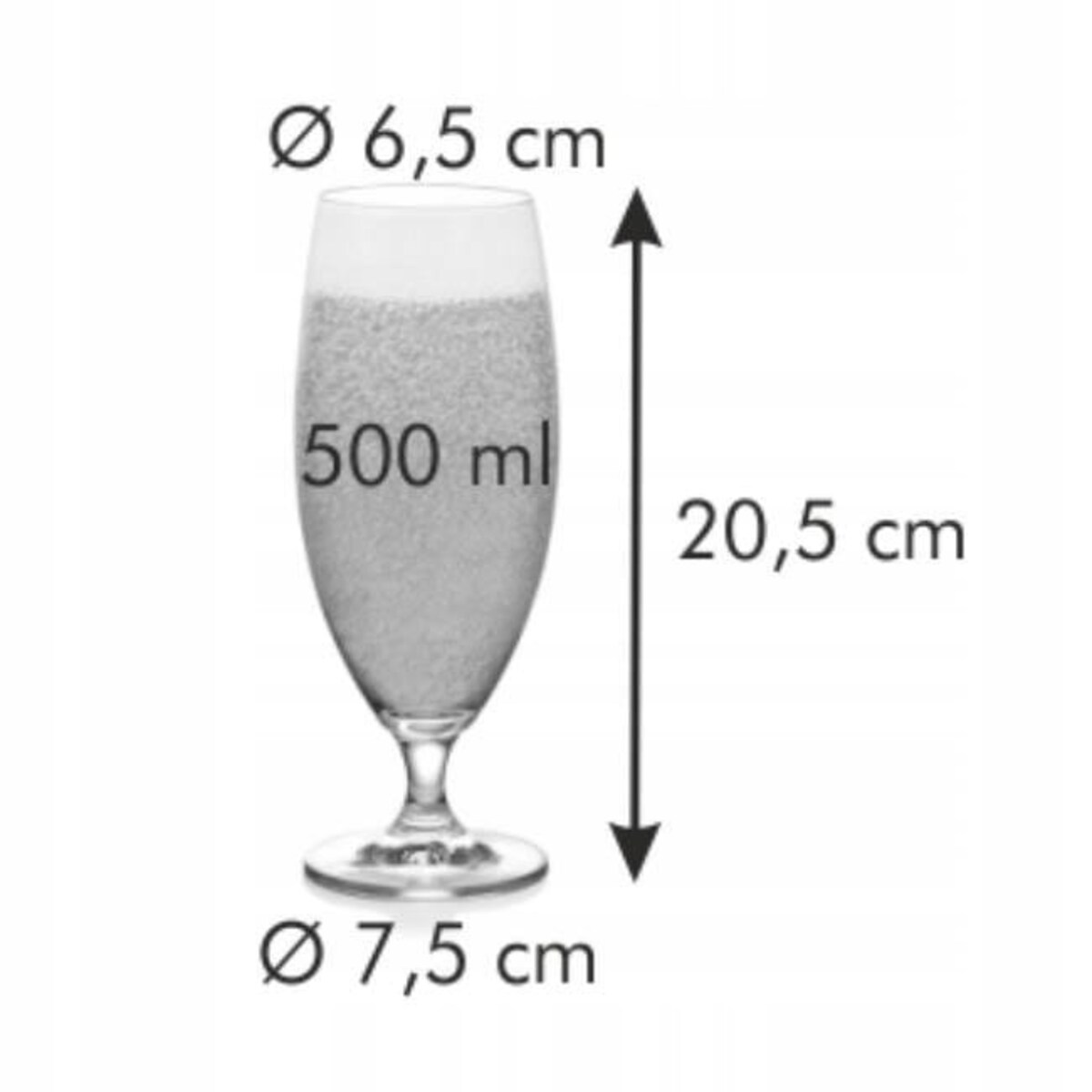 Szklanka Kufel Pokal do Piwa na Stopce Pojemność 500 ml Tescoma Crema