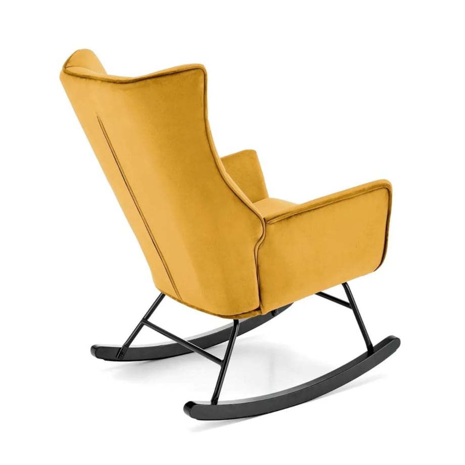 Fotel bujany BAZALTO VELVET musztardowy