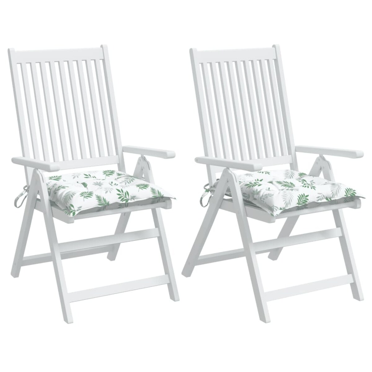 vidaXL Poduszki na krzesła, 2 szt., wzór w liście, 40x40x7 cm, tkanina