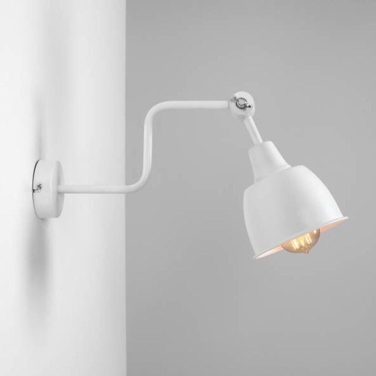 Loftowa lampa ścienna 991C2 Aldex regulowany kinkiet industrialny biały