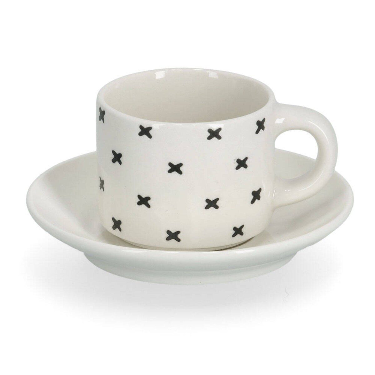 Zestaw filiżanek do espresso w geometryczne wzory, 70 ml