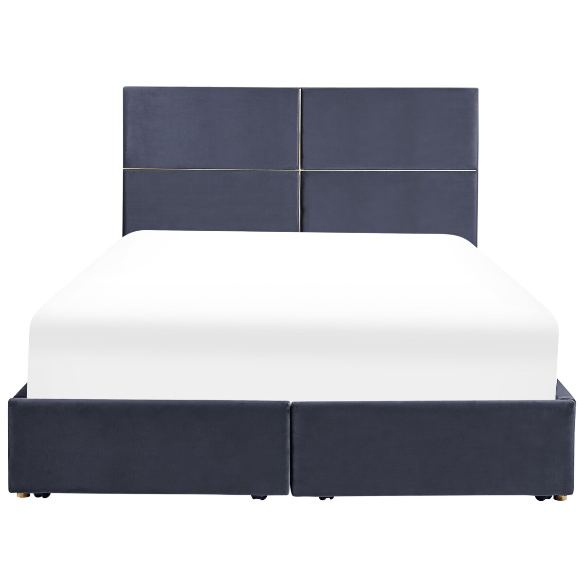 Łóżko welurowe z pojemnikiem 160 x 200 cm czarne VERNOYES