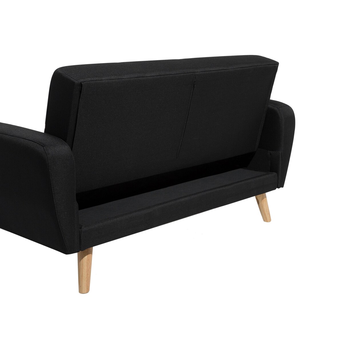 Komplet wypoczynkowy 6-osobowy z pufem czarny FLORLI