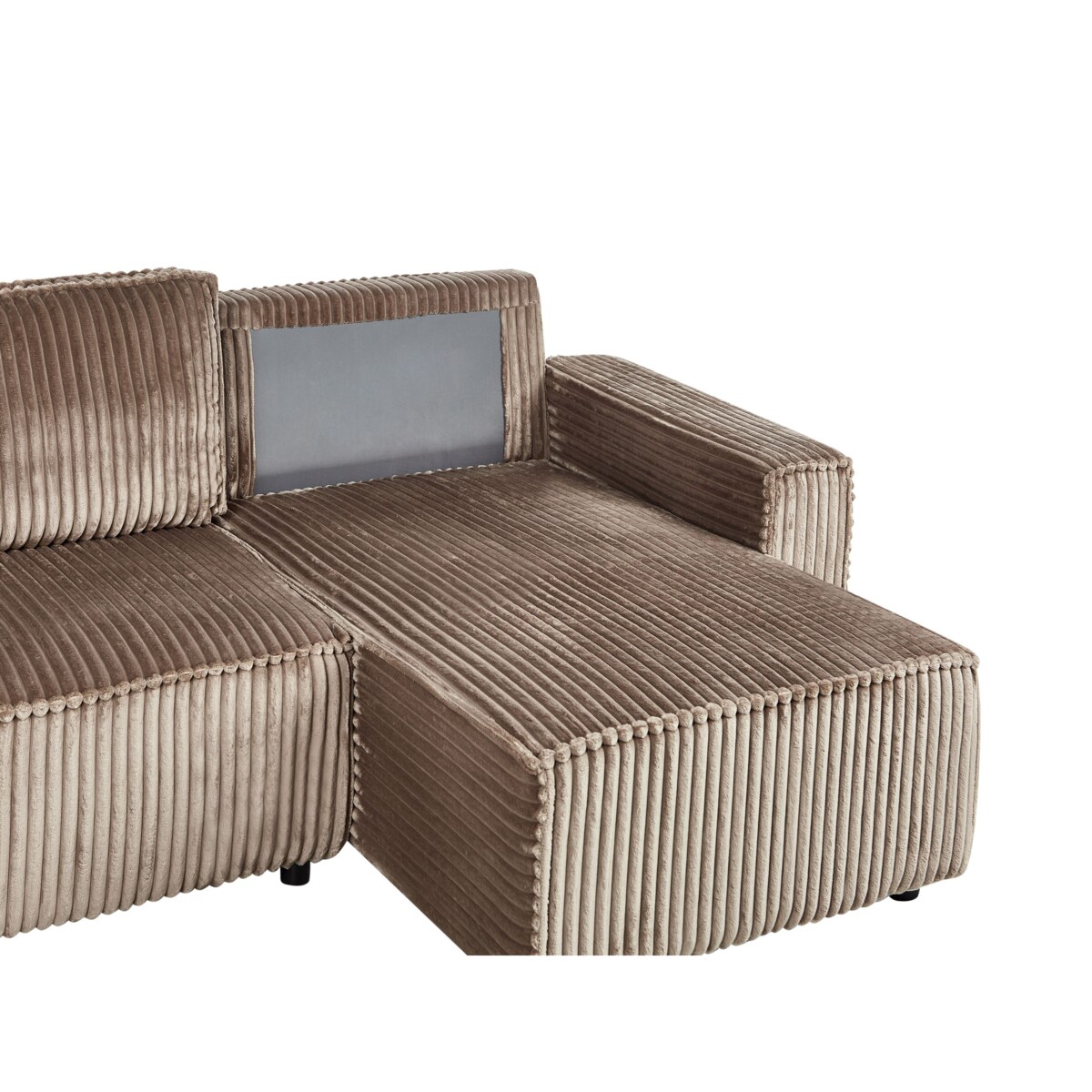 Sofa rozkładana ABACKA Jasnobrązowy Sztruks Lewostronny