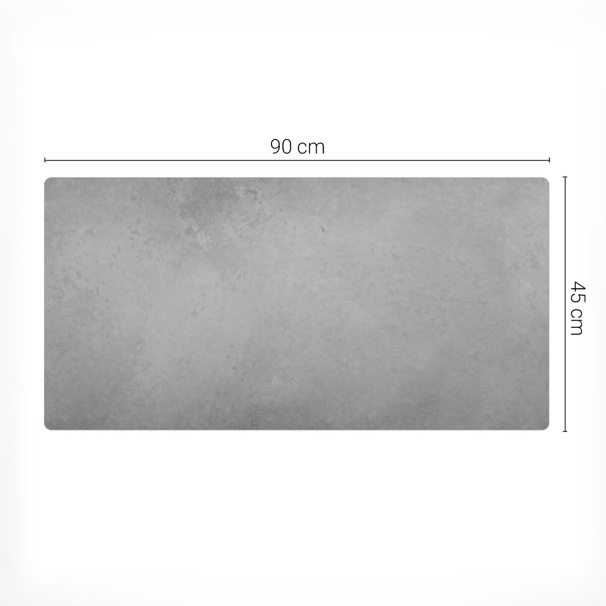 Szara mata na biurko Betonowa tekstura, 90x45 cm