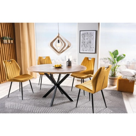 Stół rozkładany GASTON 100(135)x100 dąb artisan/czarny mat