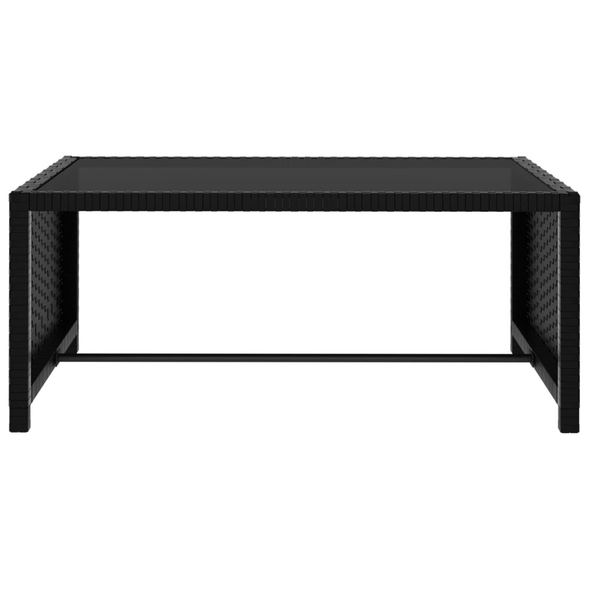 vidaXL Leżaki ze stolikiem, 2 szt., polirattan, czarne