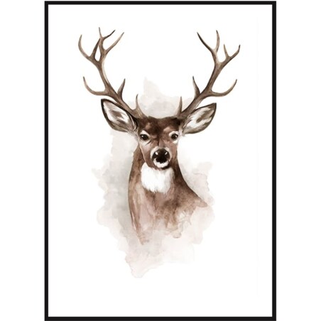 Poster Story, Plakat, Obraz - Jeleń w Akwareli, wymiary 42 x 60 cm