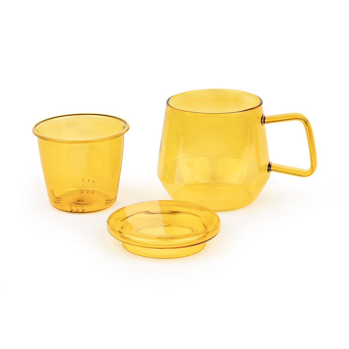 Kubek szklany z zaparzaczem Livorno 290ml - bursztynowy / Bredemeijer