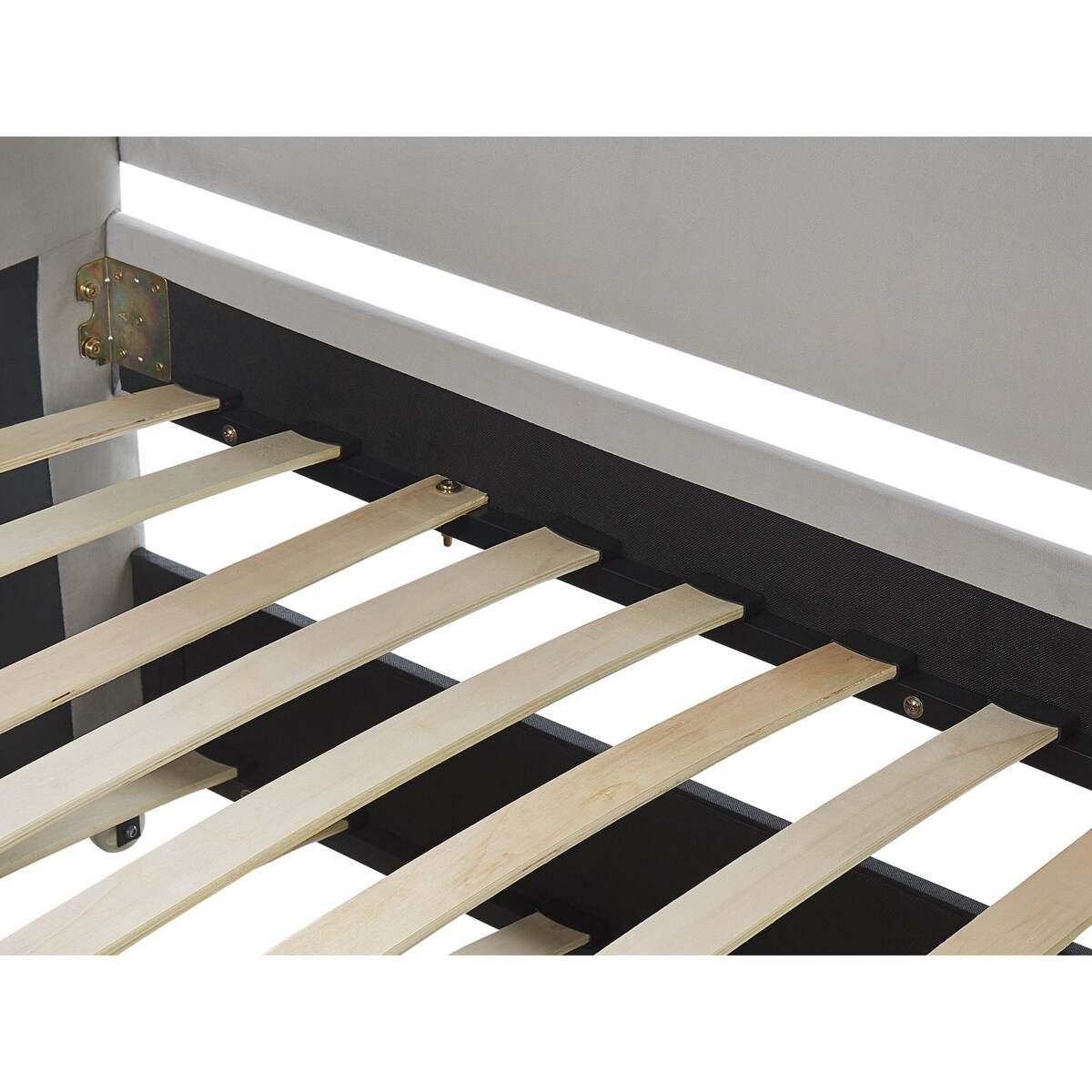 Łóżko wysuwane Welur TROYES 90 x 200 cm Jasnoszary