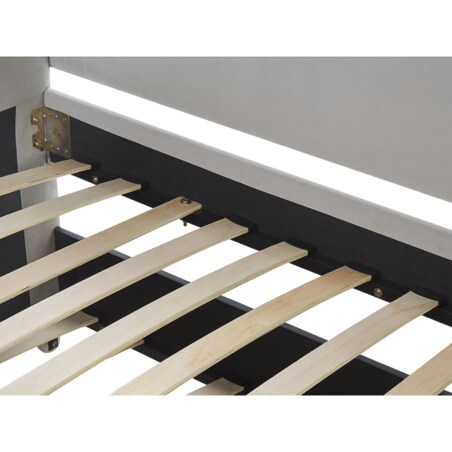 Łóżko wysuwane Welur TROYES 90 x 200 cm Jasnoszary