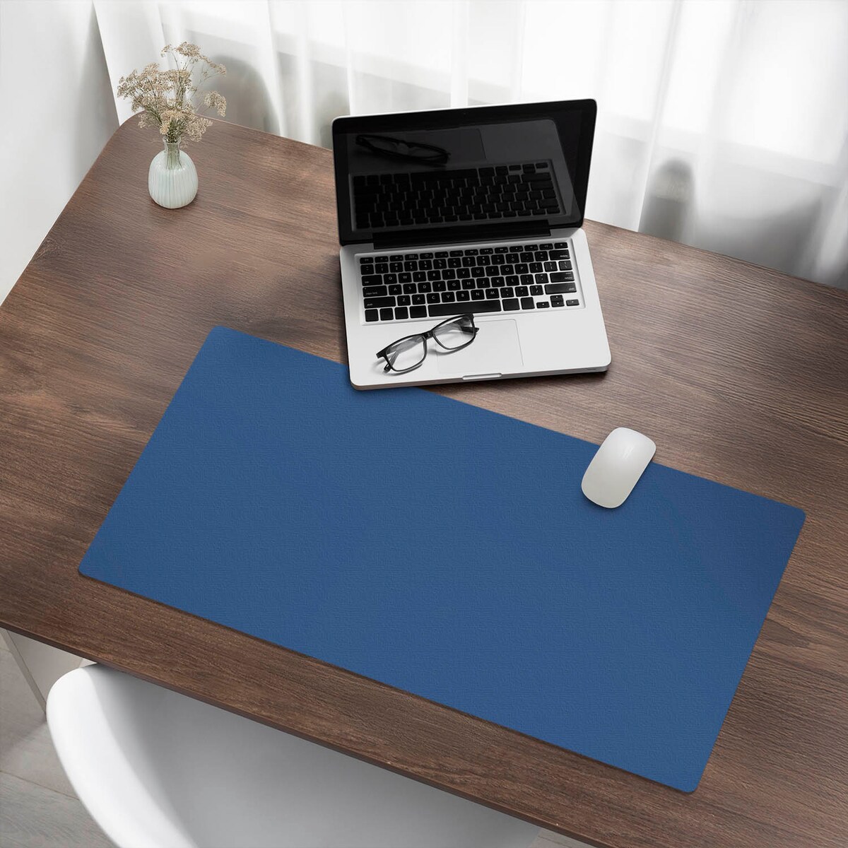 Granatowa mata na biurko Kolor Niebieski, 90x45 cm