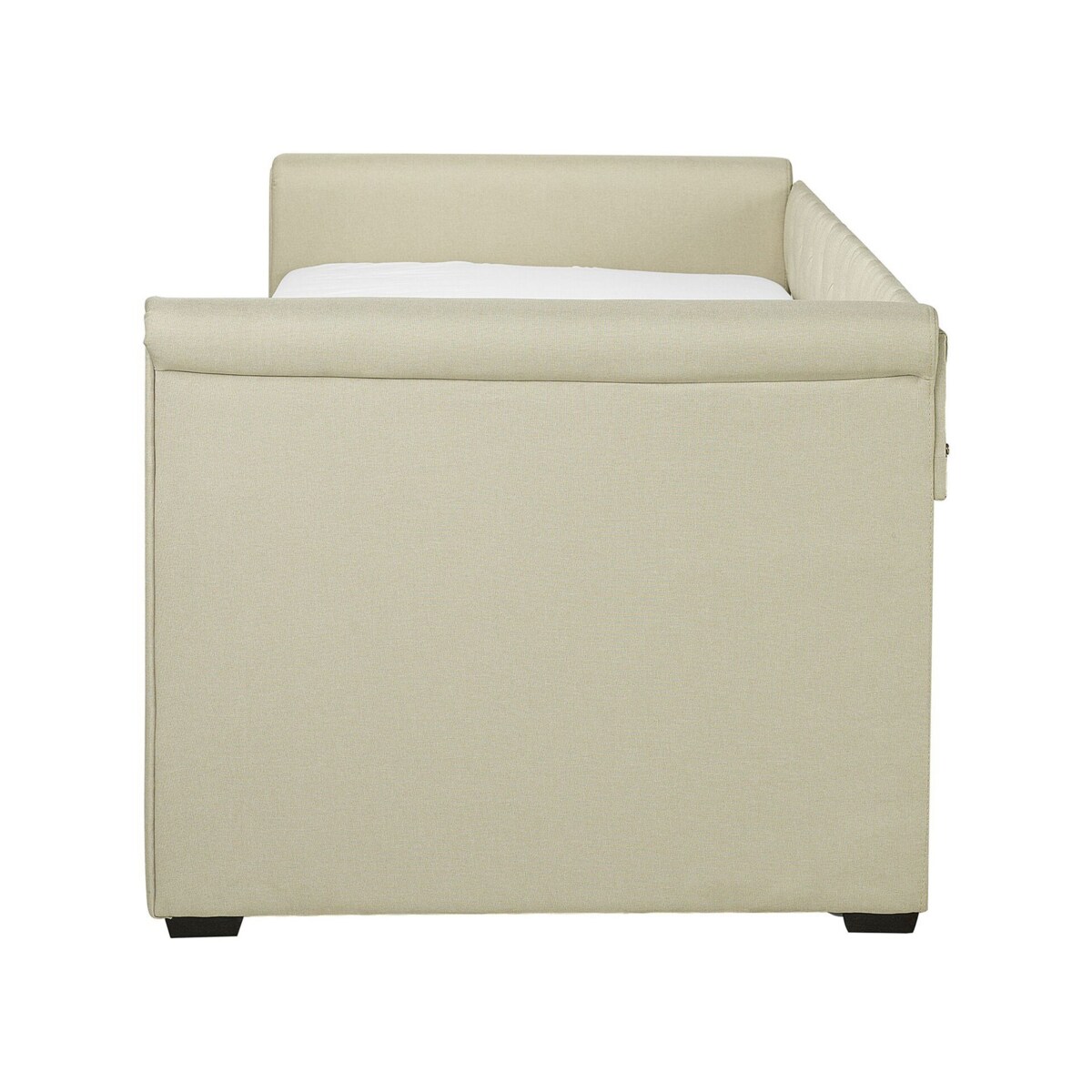 Łóżko wysuwane tapicerowane 80 x 200 cm beżowe LIBOURNE