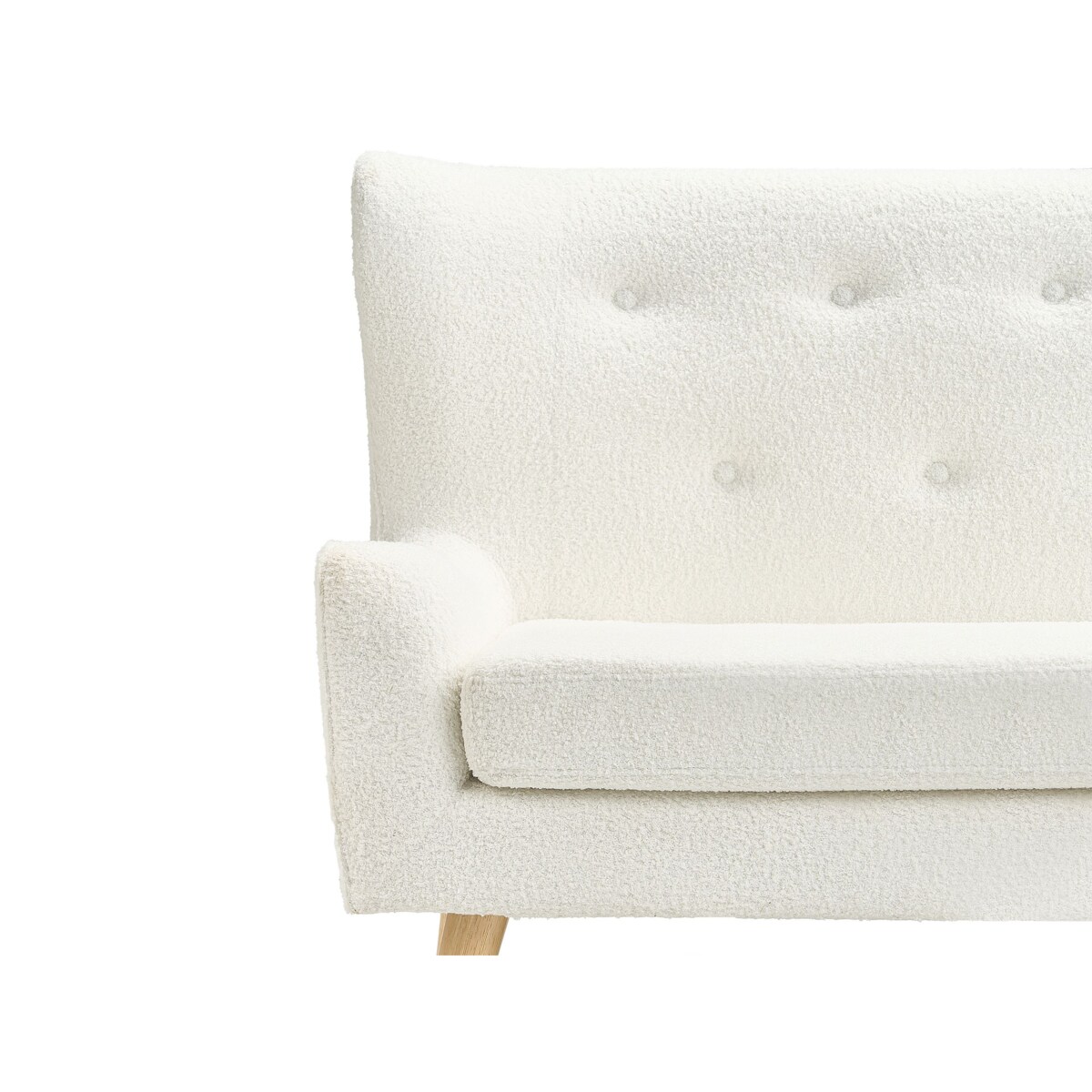 Ławka 2-osobowa boucle biała SKIBBY