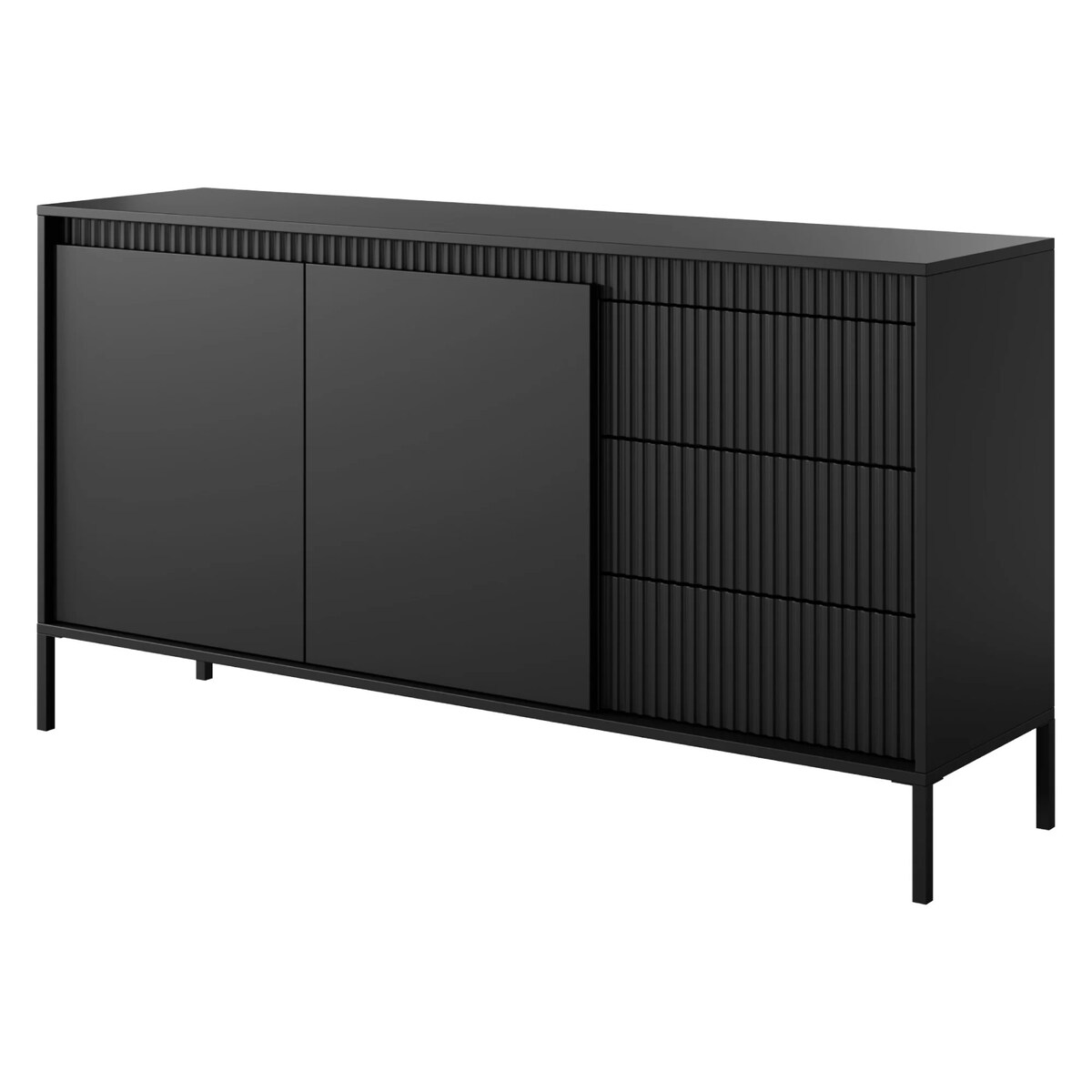 Komoda dwudrzwiowa z szufladami 81,4x153,5 cm LEMAL czarny