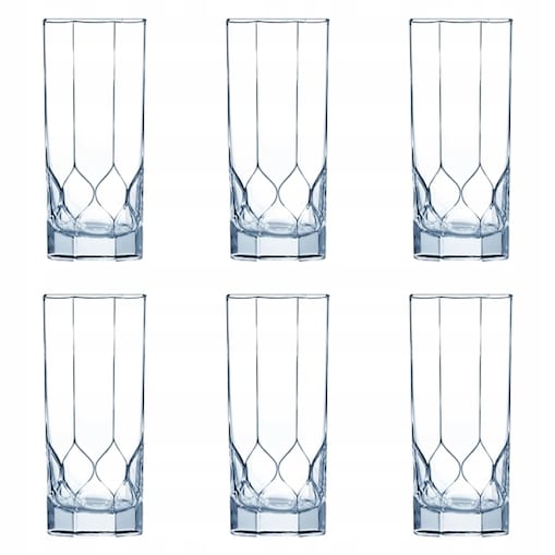 SZKLANKI wysokie DO NAPOJÓW drinki 6x 310 ml LUMINARC soki woda prezent