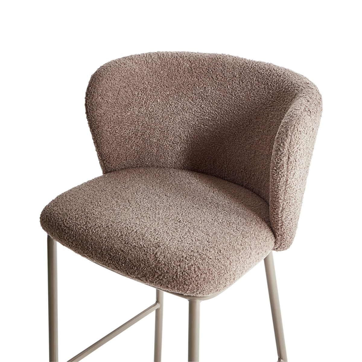 Zestaw 2 krzeseł barowych MINA II Boucle Brązowy