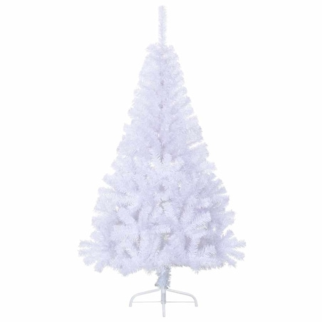 vidaXL Sztuczna choinka ze stojakiem, połówka, biała, 150 cm, PVC