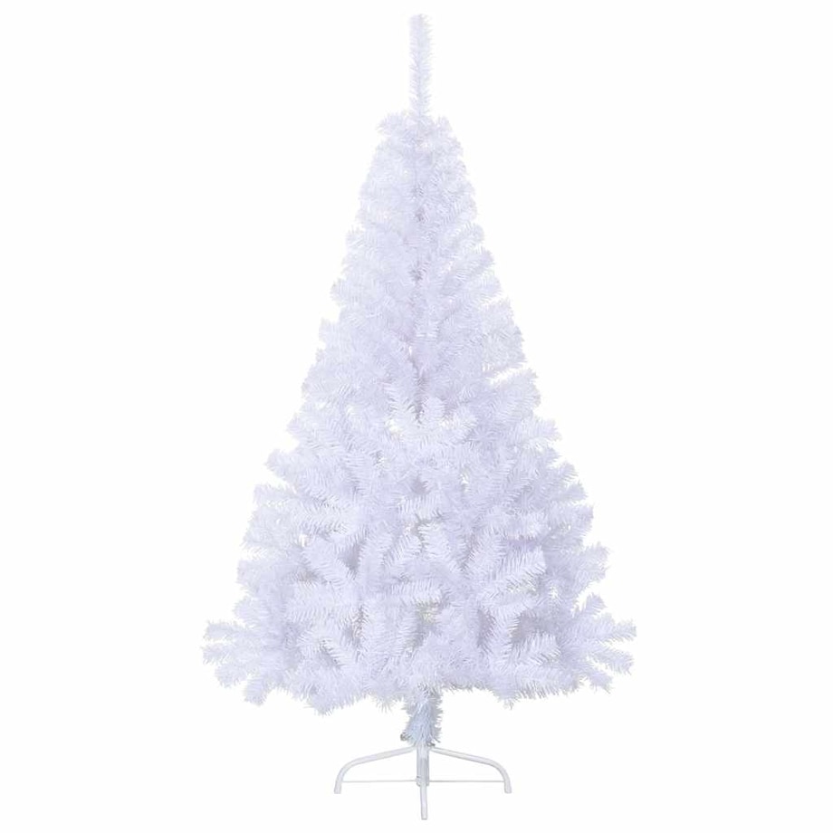 vidaXL Sztuczna choinka ze stojakiem, połówka, biała, 150 cm, PVC