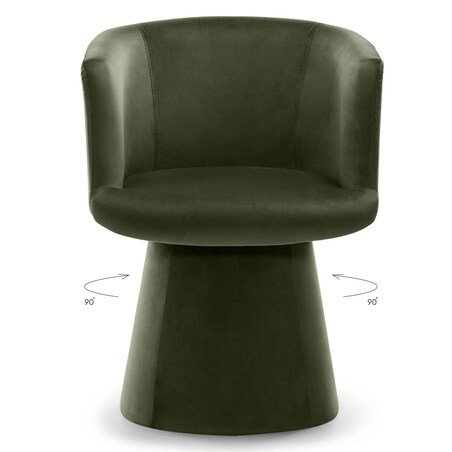 Krzesło obrotowe aksamitne oliwkowo-zielone Nalf