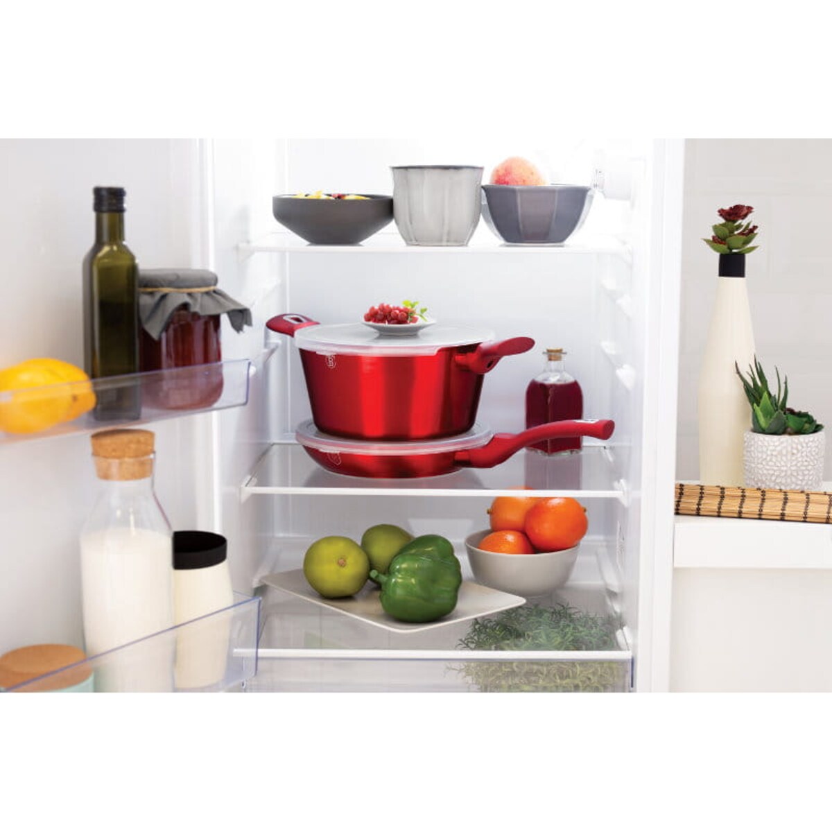 Zestaw 22 elementów garnki, patelnie, akcesoria kuchenne, noże Metallic Line Burgundy Berlinger Haus BH-7180