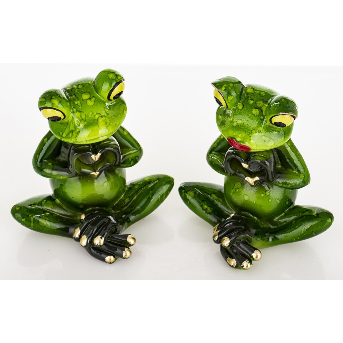 Dekoracja - para zielonych żabek 8,5x7,5x6 cm RANE pair