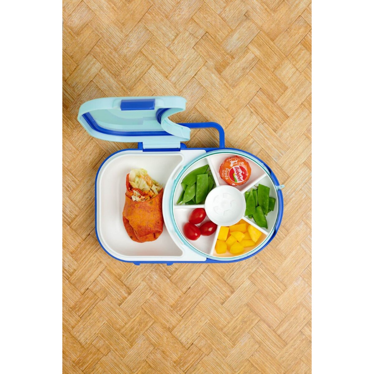 GOBE 2IN1 LUNCHBOX & SNACK SPINNER śniadaniówka dla dzieci, Blueberry blue