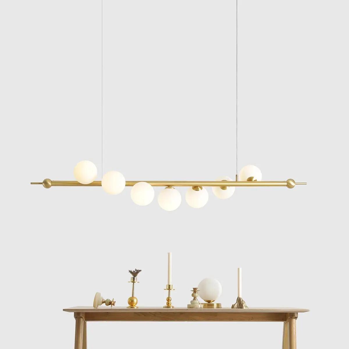 Wisząca lampa pokojowa Wave 1115T40 Aldex szklane kule mosiądz białe