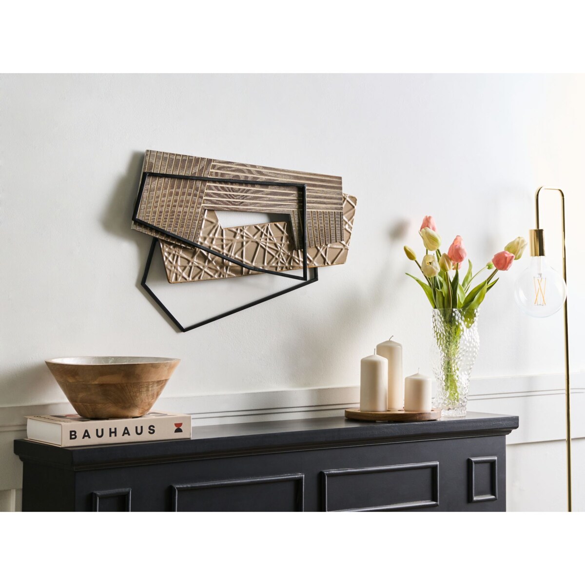 Dekoracja ścienna ENNIS Metal 36 cm Brązowy