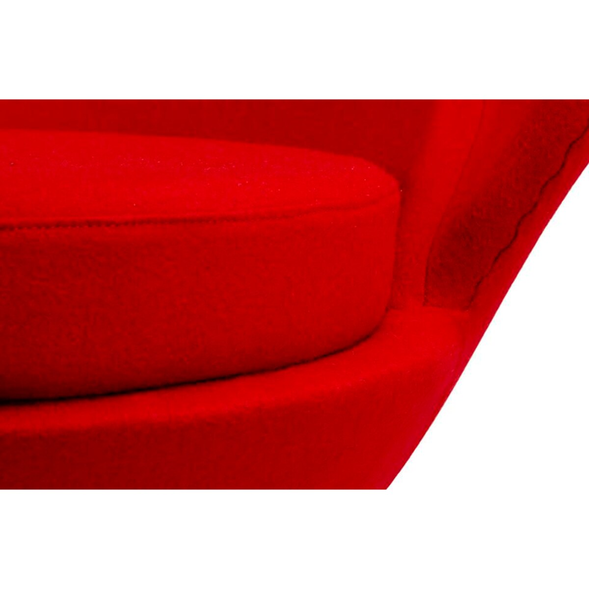 Fotel SERCE czerwony - włókno szklane, wełna, podstawa aluminiowa