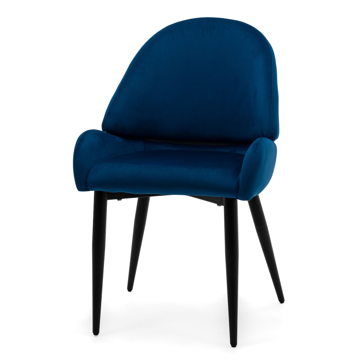 Krzesło tapicerowane welurowe do salonu BERGAMO granatowe