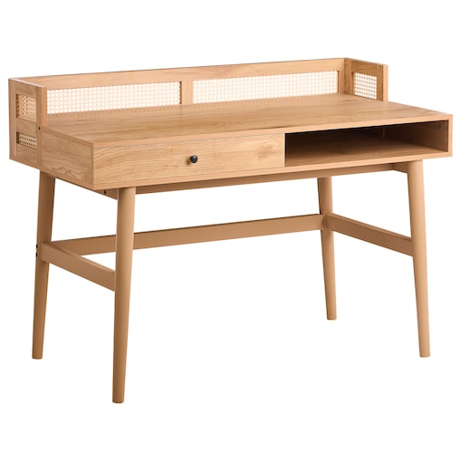 Biurko z nadstawką NOVEN 120 cm 60 cm Jasnobrązowy