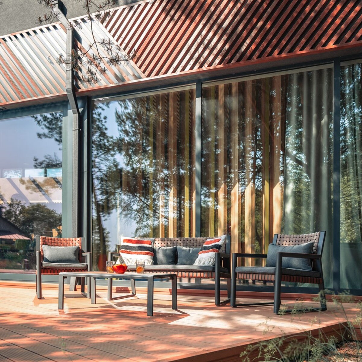 Zestaw Mebli Ogrodowych TEXAS z Sofą Fotelami i Stolikem Kawowym SZARY