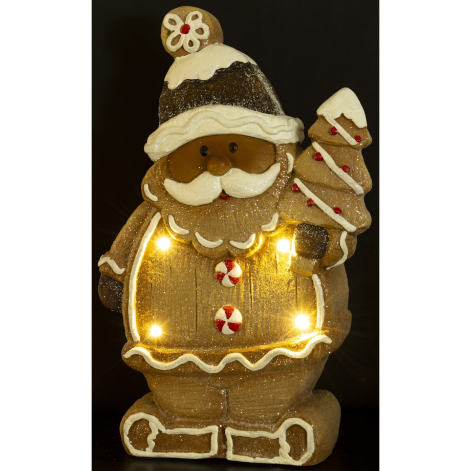 Figurka świętego Mikołaja LED 41x25x9 cm w czarnej czapce