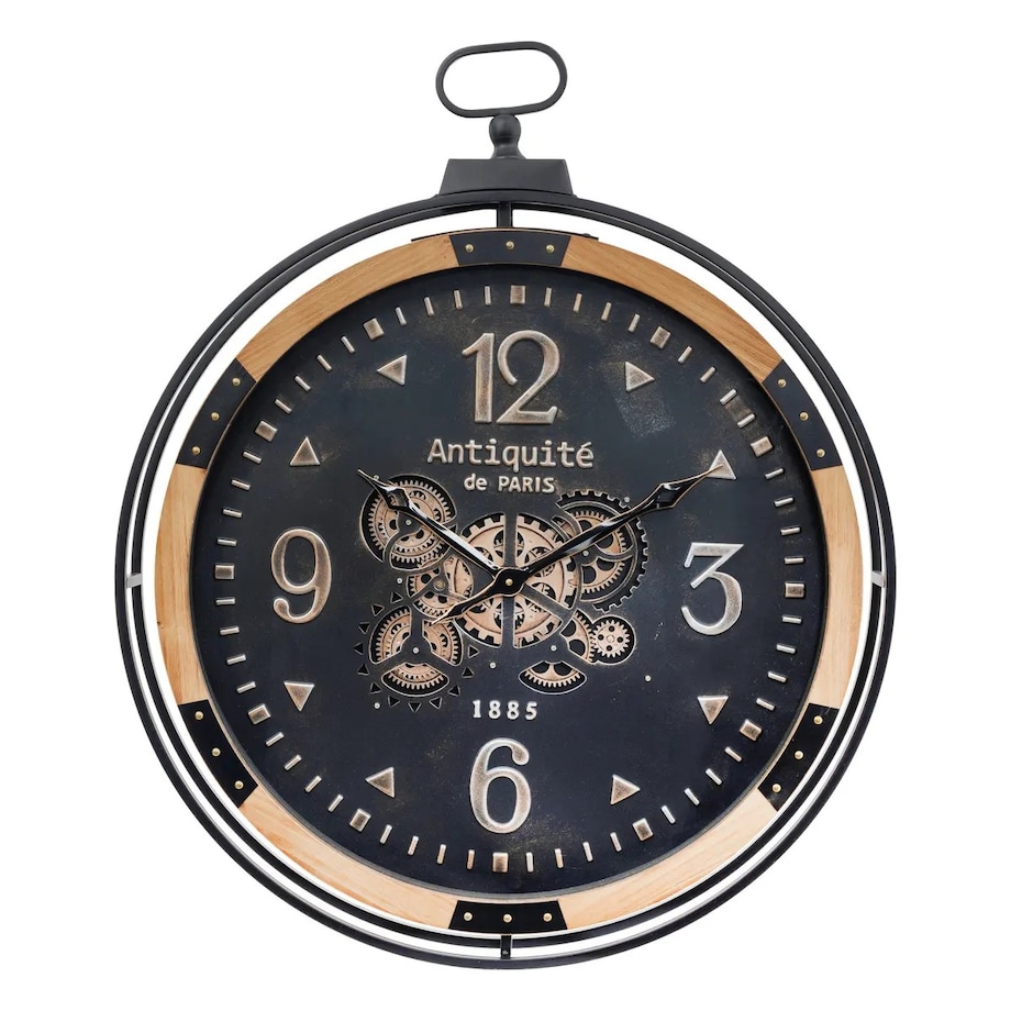 Zegar wiszący metal, drewno Amri 70 cm