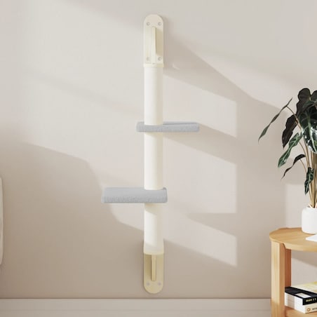 vidaXL Ścienne drzewko dla kota z drapakiem, jasnoszare, 108 cm