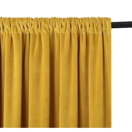 Zasłony gotowe na taśmie welurowe 140x270 musztardowe żółte