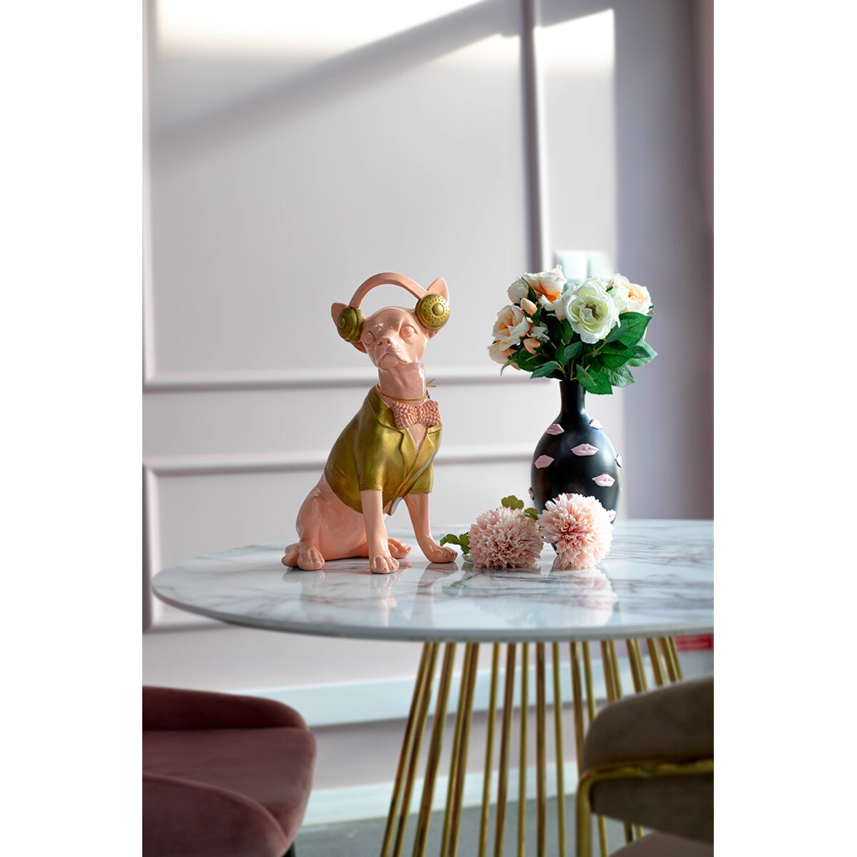 RICHMOND dekoracja DOG CHIHUAHUA różowy