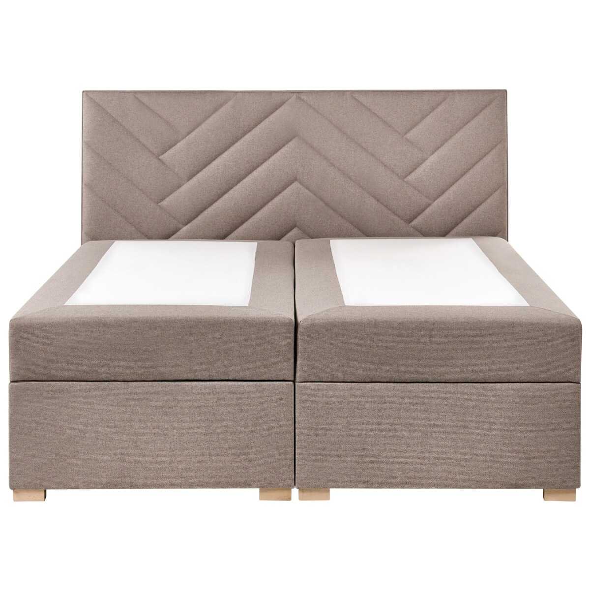 Łóżko kontynentalne z pojemnikiem ESQUIRE 160 x 200 cm Beżowoszary