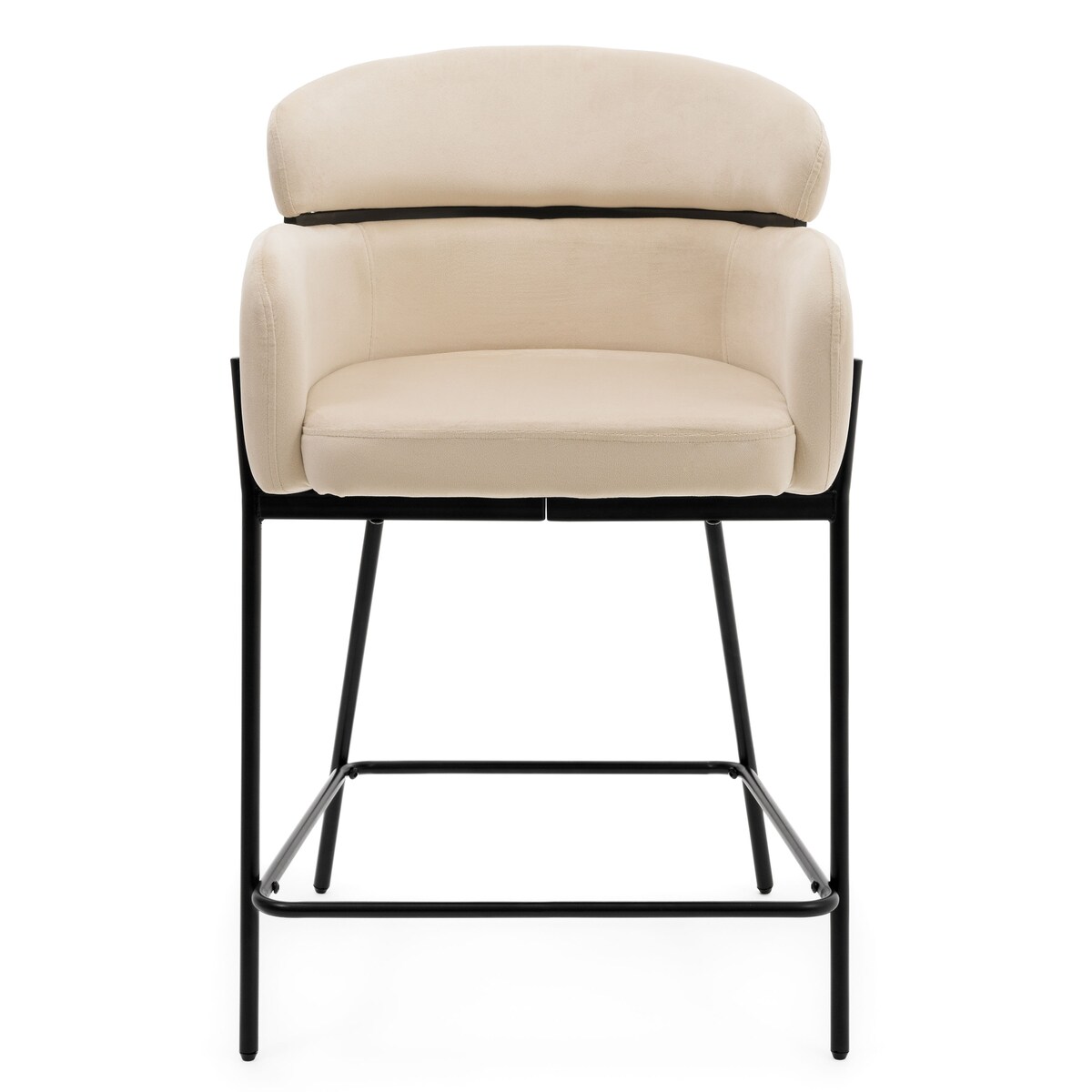 Hoker tapicerowany welurowy do salonu BOLZANO beżowy