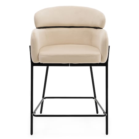 Hoker tapicerowany welurowy do salonu BOLZANO beżowy