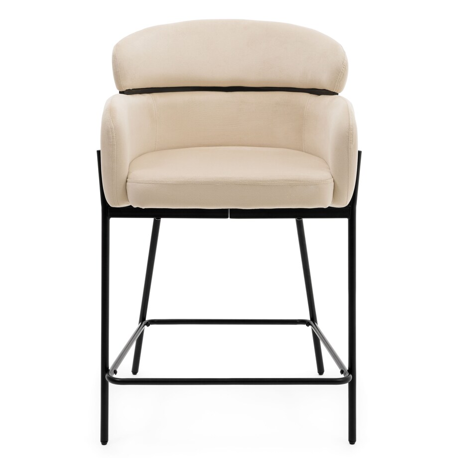 Hoker tapicerowany welurowy do salonu BOLZANO beżowy