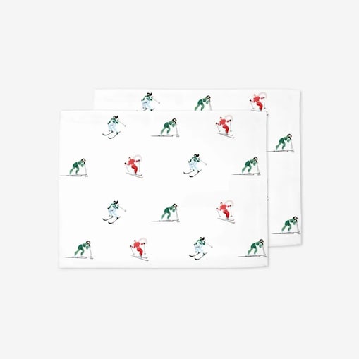 Podkładki świąteczne - Kolorowe narciarki