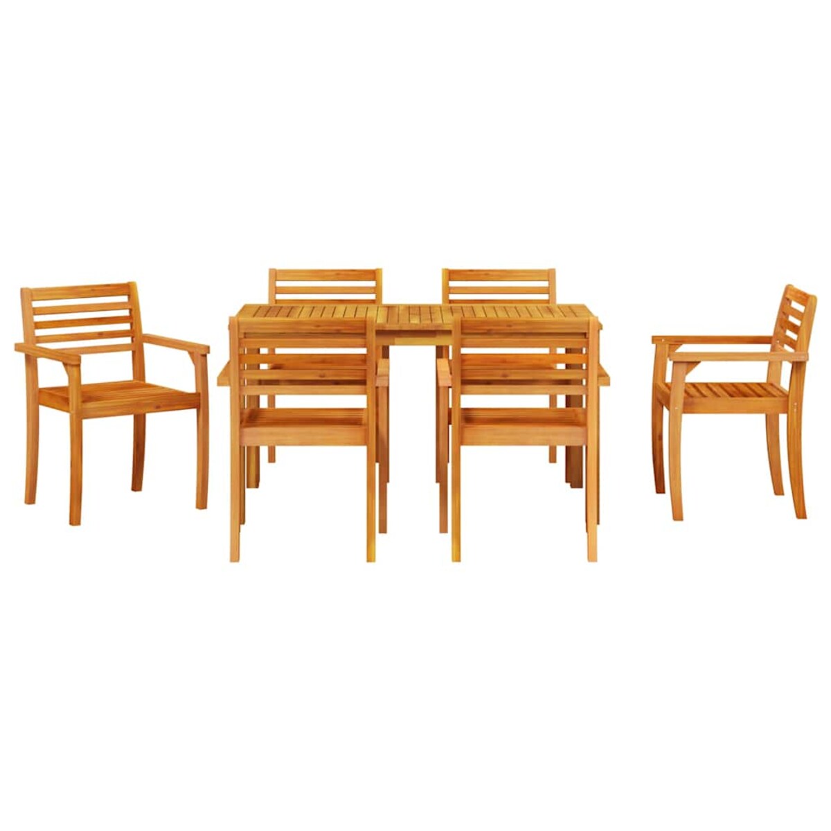 vidaXL Zestaw do jadalni w ogrodzie 7 pcs Brązowy lite drewno akacjowe