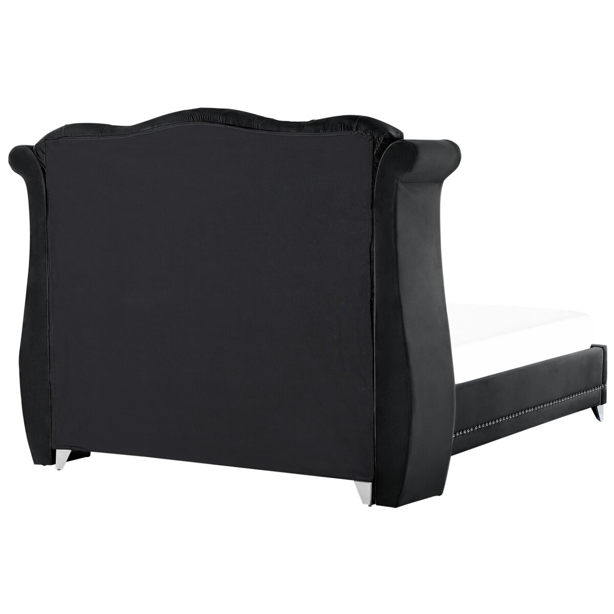 Łóżko welurowe 160 x 200 cm czarne AYETTE